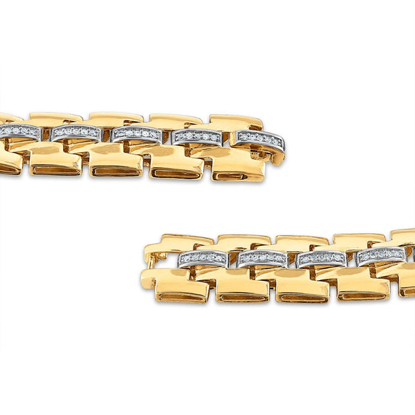 1/2 CTW Natural Diamond Fashion 8.5-inch Bracelet in Gold Plated Sterling Silver