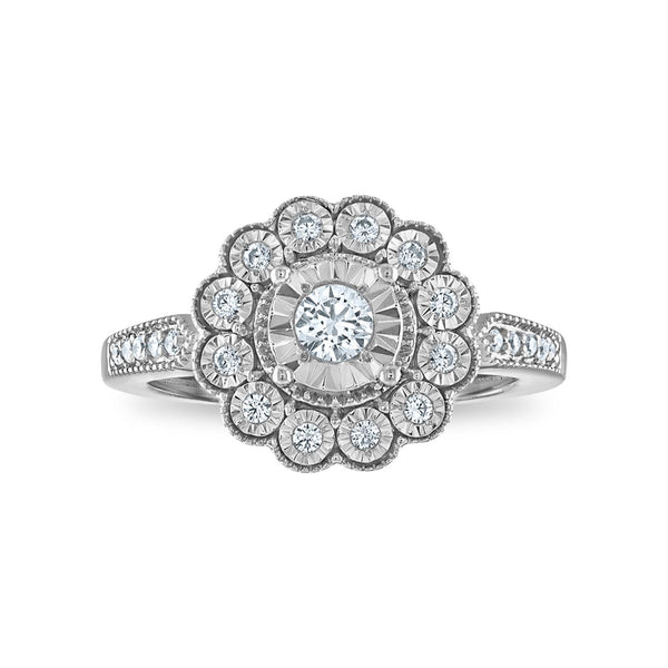 1/3 CTW Natural Diamond Ring in Sterling Silver