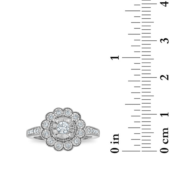 1/3 CTW Natural Diamond Ring in Sterling Silver