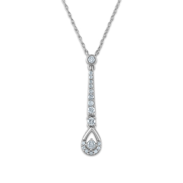 White Diamond Drop / Dangle Pendant in 10KT Gold