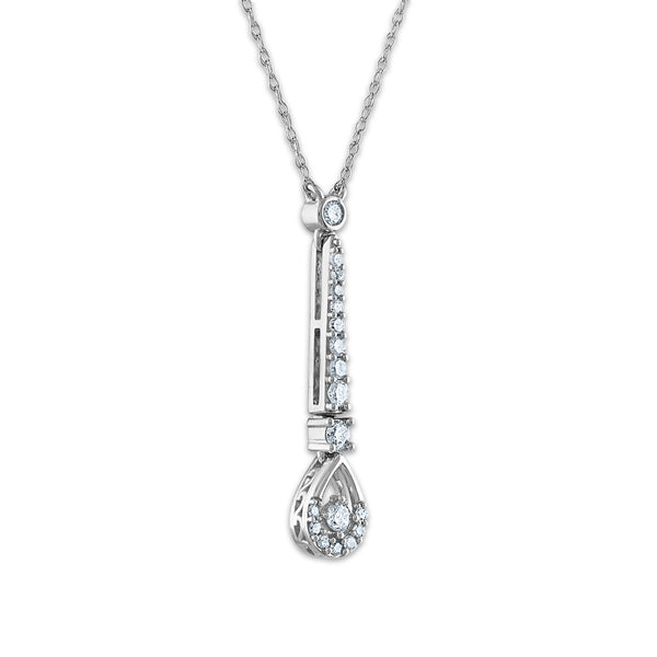 White Diamond Drop / Dangle Pendant in 10KT Gold