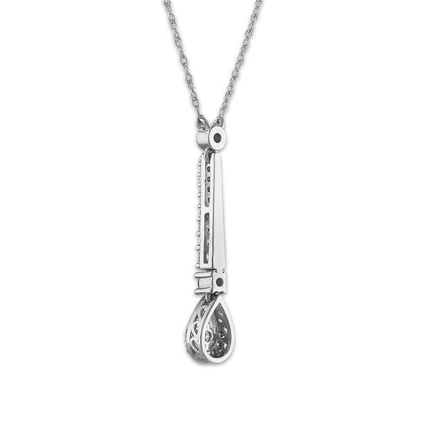 White Diamond Drop / Dangle Pendant in 10KT Gold