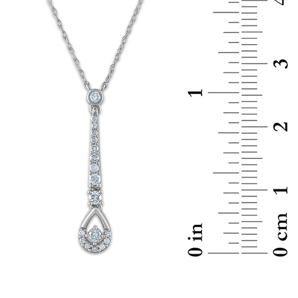 White Diamond Drop / Dangle Pendant in 10KT Gold