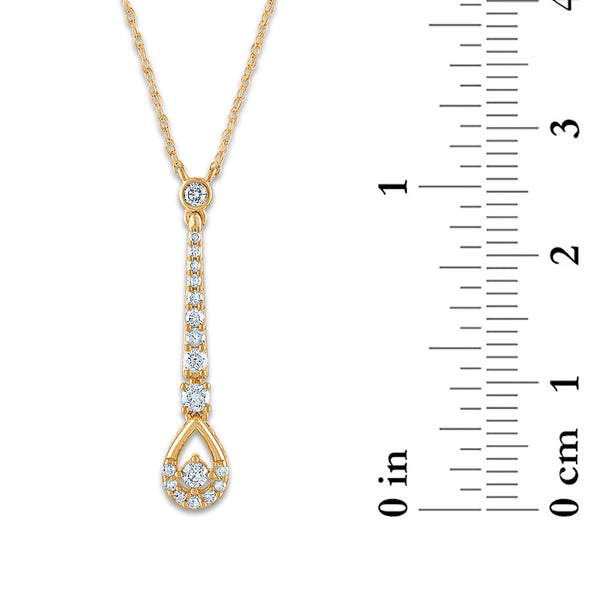 White Diamond Drop / Dangle Pendant in 10KT Gold