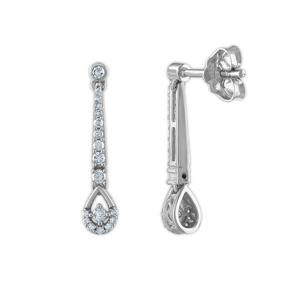 White Diamond Fashion Earrings in 10KT Gold