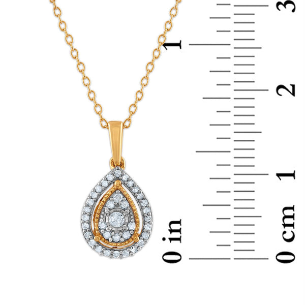 1/2 CTW Natural Diamond Pendant and Earrings Set in Gold Plated Sterling Silver