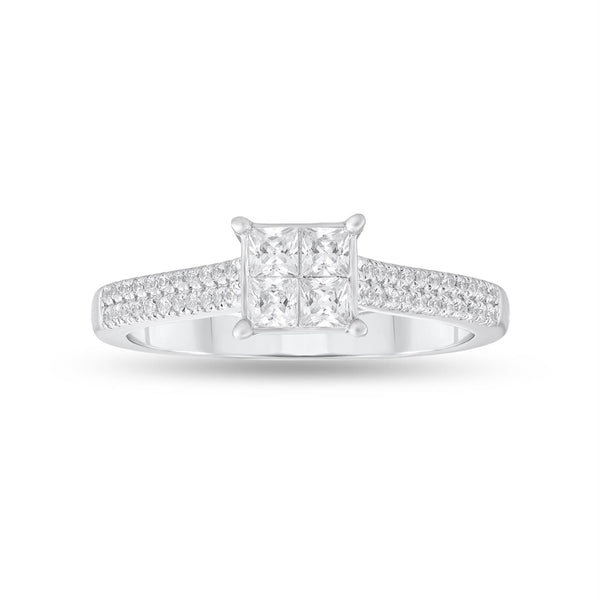 White Diamond Engagement Ring in 10KT Gold