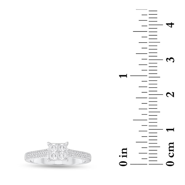 White Diamond Engagement Ring in 10KT Gold