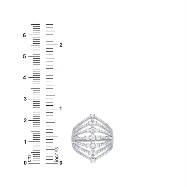 1 CTW Natural Diamond Multi-Row Fashion Ring in 14KT White Gold