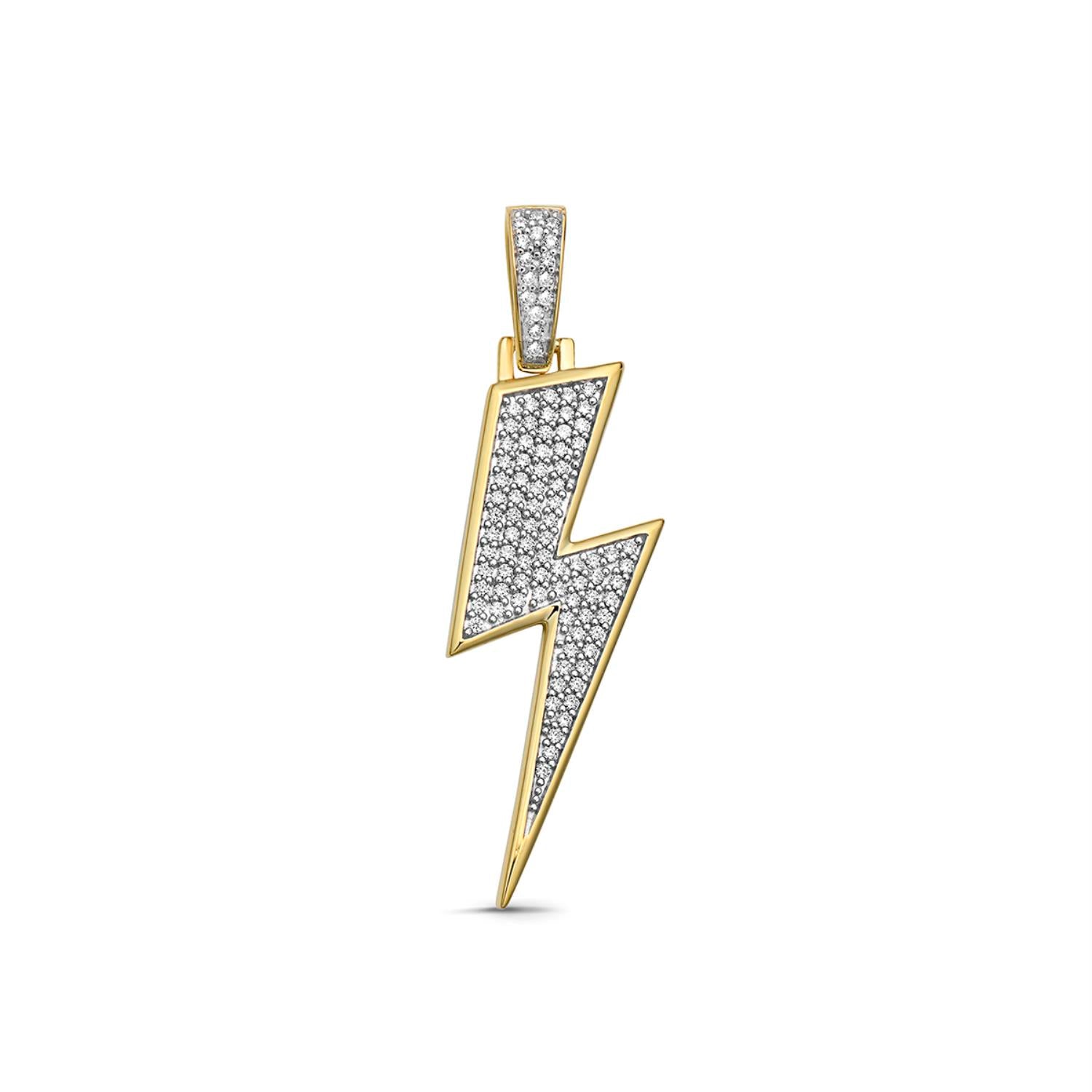 3/4 CTW Natural Diamond 18-inch Lightning Pendant in 10KT Yellow Gold. Chain Not Included