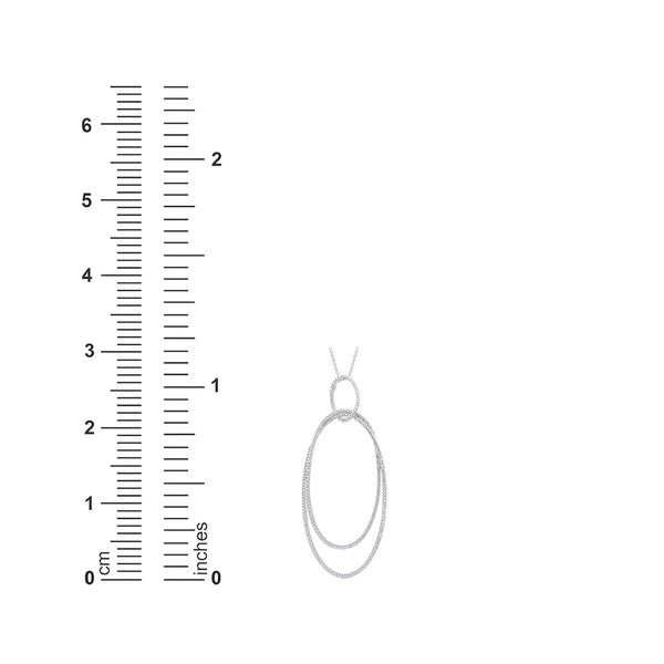 3/4 CTW Natural Diamond 18-inch Double Oval Pendant in 10KT White Gold