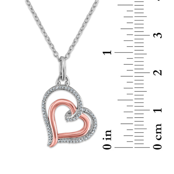 White Diamond Hearts & Symbols Pendant in 925 Silver