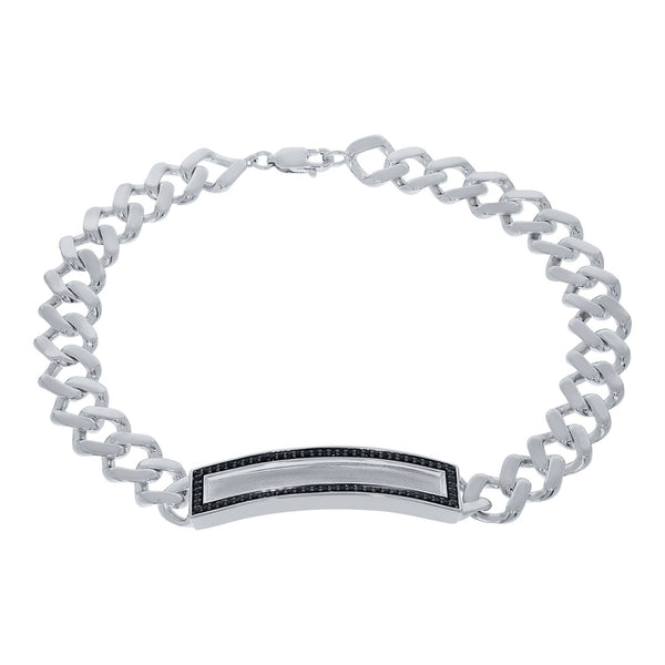 Black Diamond ID Bracelet Bracelet in 925 Silver