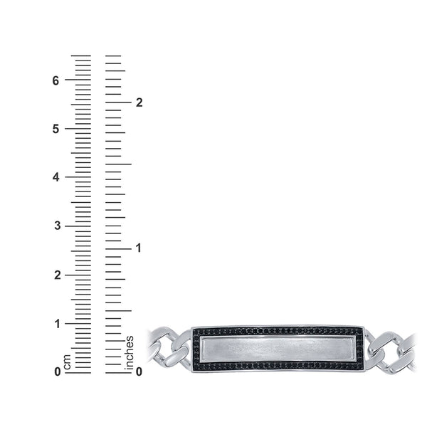 Black Diamond ID Bracelet Bracelet in 925 Silver