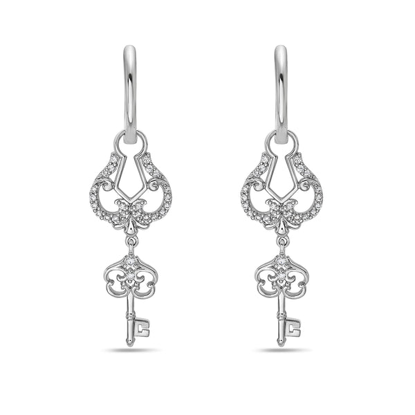 White Diamond Drop / Dangle Earrings in 10KT Gold