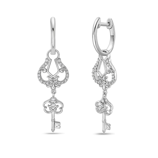 White Diamond Drop / Dangle Earrings in 10KT Gold