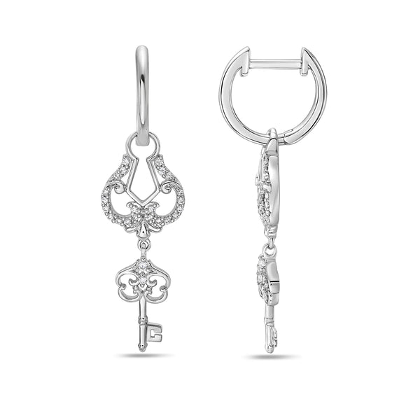 White Diamond Drop / Dangle Earrings in 10KT Gold