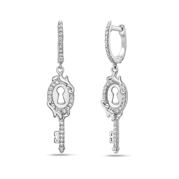 White Diamond Drop / Dangle Earrings in 10KT Gold