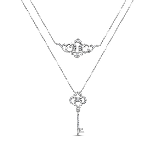 White Diamond Necklace in 10KT Gold