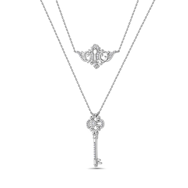 White Diamond Necklace in 10KT Gold
