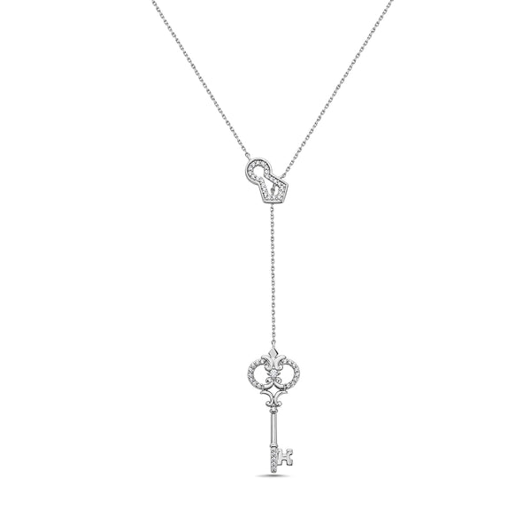 White Diamond Necklace in 10KT Gold