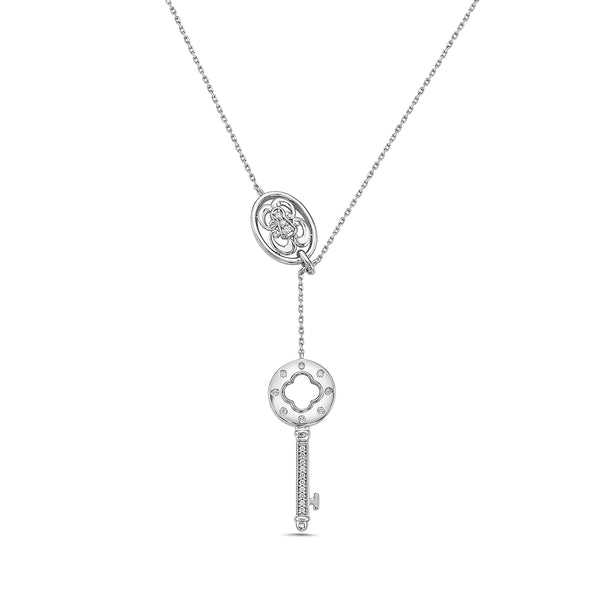White Diamond Necklace in 925 Silver