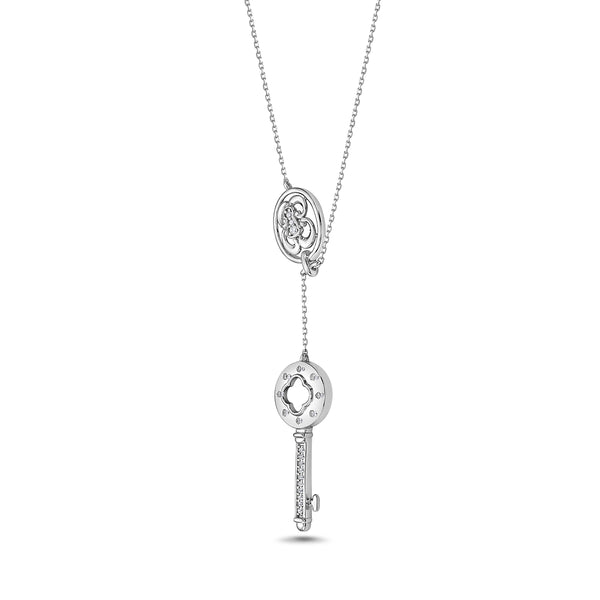 White Diamond Necklace in 925 Silver