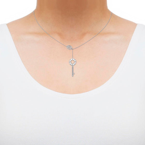 White Diamond Necklace in 925 Silver