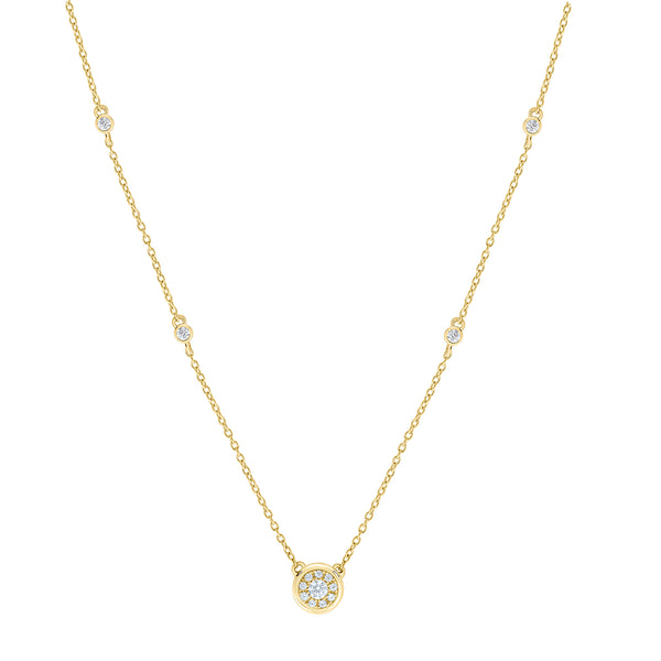 White Diamond Necklace in 10KT Gold