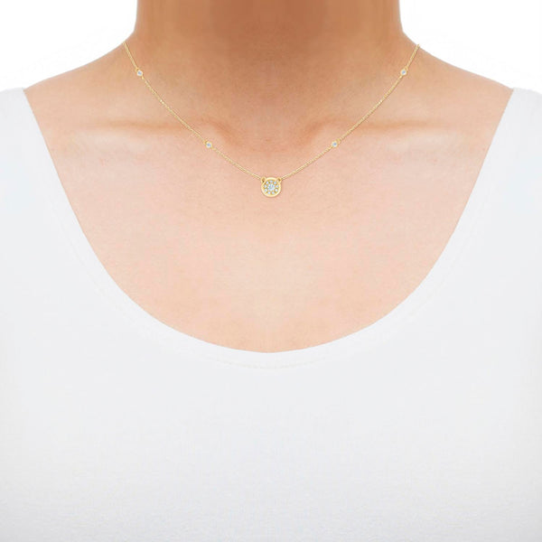 White Diamond Necklace in 10KT Gold