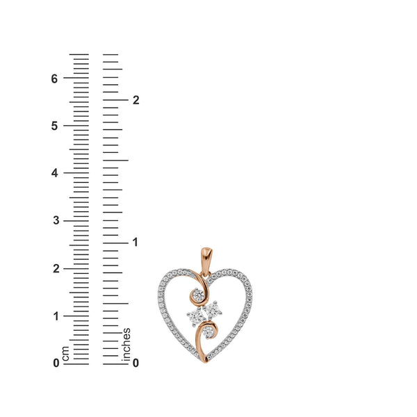 White Diamond Hearts & Symbols Pendant in 10KT Gold