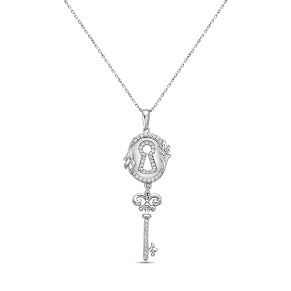 White Diamond Pendant in 925 Silver