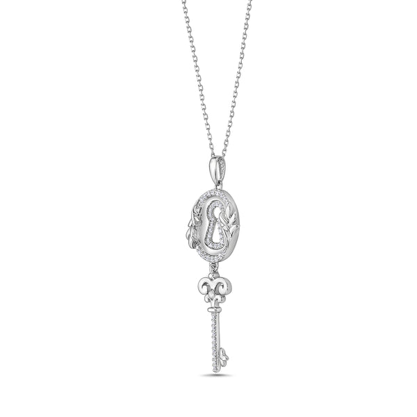 White Diamond Pendant in 925 Silver