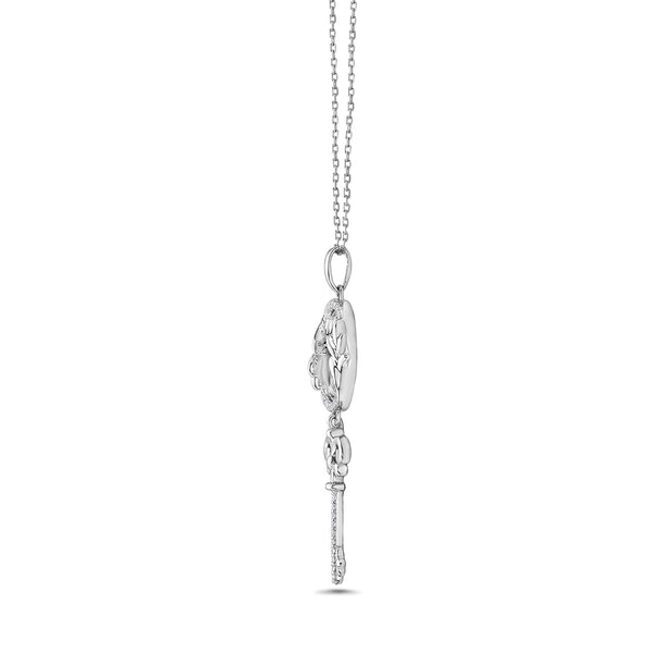 White Diamond Pendant in 925 Silver