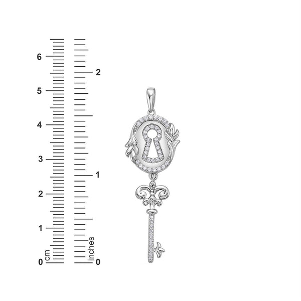 White Diamond Pendant in 925 Silver