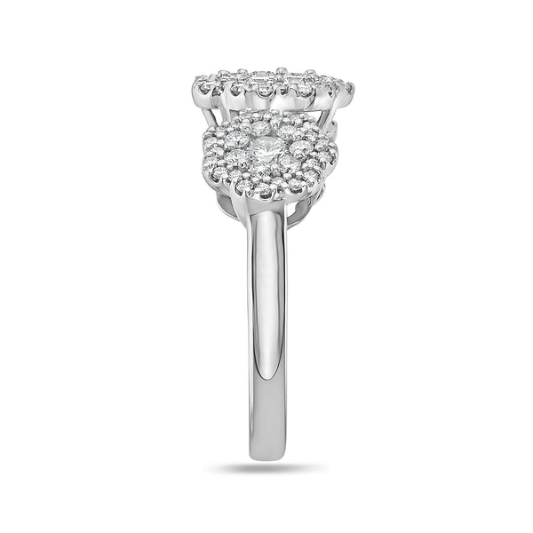 White Diamond Three Stone Ring in 10KT Gold