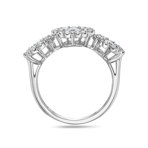 White Diamond Three Stone Ring in 10KT Gold