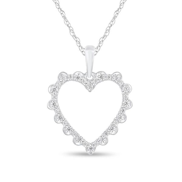 White Diamond Hearts & Symbols Pendant in 14KT Gold
