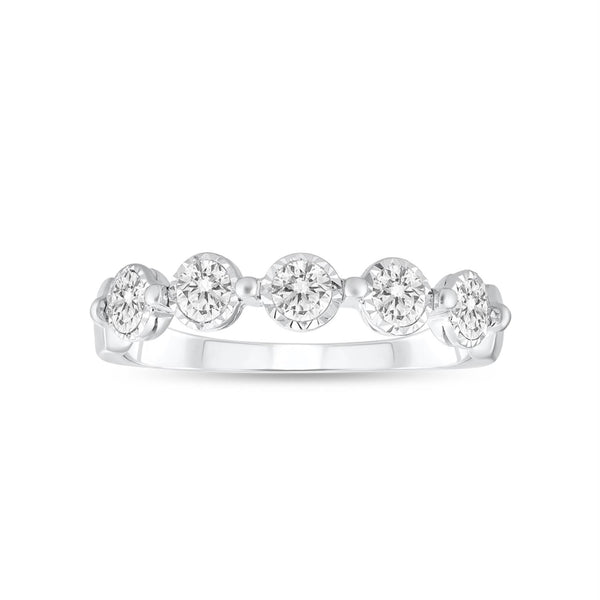 White Diamond Anniversary Ring in 10KT Gold