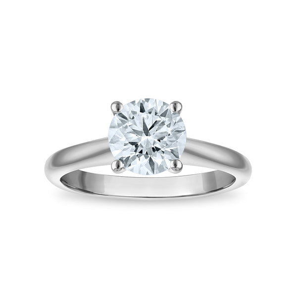 Signature Certificate 8X EcoLove 1-1/2 CTW Lab Grown Diamond Solitaire Engagement Ring in 14KT White Gold