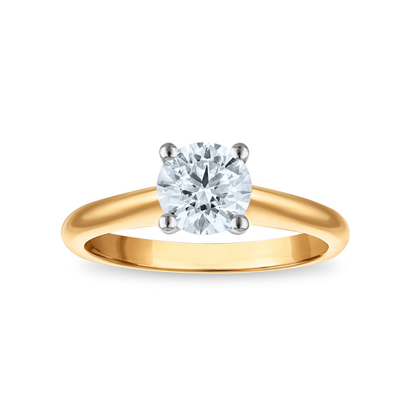 Signature Certificate 8X EcoLove 1 CTW Lab Grown Diamond Solitaire Engagement Ring in 14KT Yellow Gold