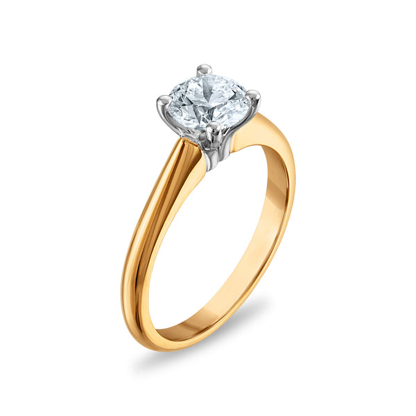 Signature Certificate 8X EcoLove 1 CTW Lab Grown Diamond Solitaire Engagement Ring in 14KT Yellow Gold