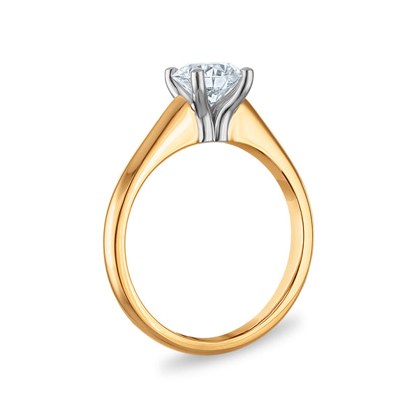 Signature Certificate 8X EcoLove 1 CTW Lab Grown Diamond Solitaire Engagement Ring in 14KT Yellow Gold