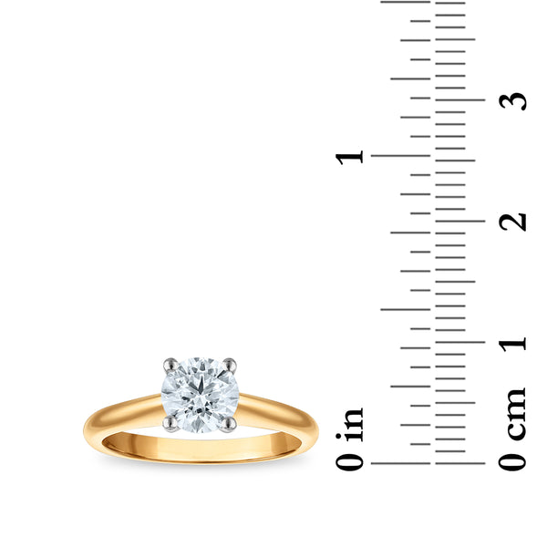 Signature Certificate 8X EcoLove 1 CTW Lab Grown Diamond Solitaire Engagement Ring in 14KT Yellow Gold