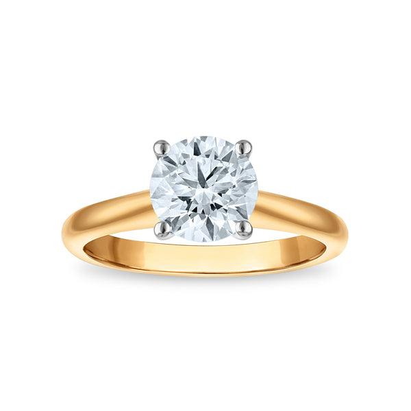 Signature Certificate 8X EcoLove 1-1/2 CTW Lab Grown Diamond Solitaire Engagement Ring in 14KT Yellow Gold