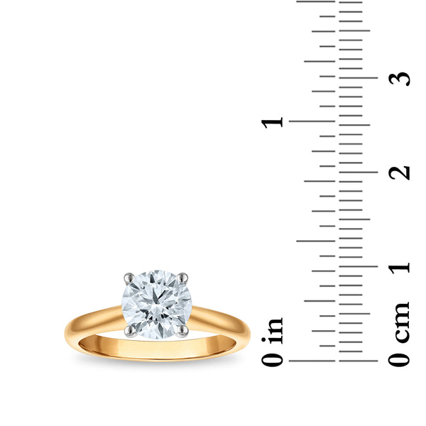 Signature Certificate 8X EcoLove 1-1/2 CTW Lab Grown Diamond Solitaire Engagement Ring in 14KT Yellow Gold