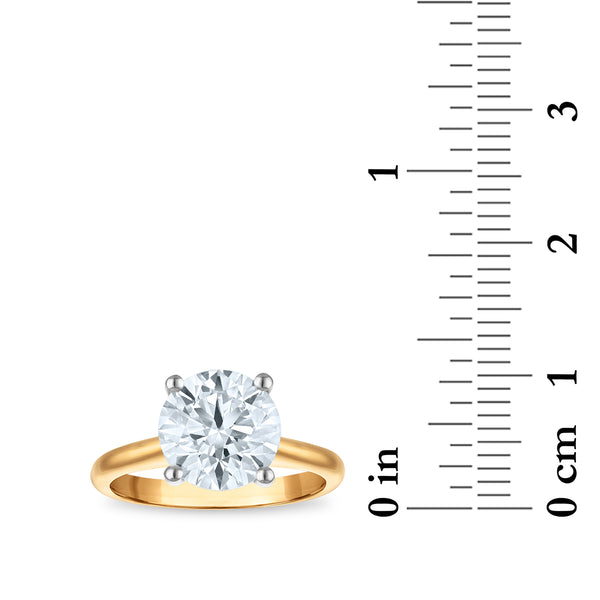 Signature Certificate 8X EcoLove 3 CTW Lab Grown Diamond Solitaire Engagement Ring in 14KT Yellow Gold