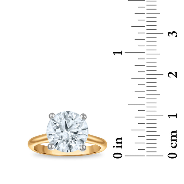 Signature Certificate 8X EcoLove 4 CTW Lab Grown Diamond Solitaire Engagement Ring in 14KT Yellow Gold