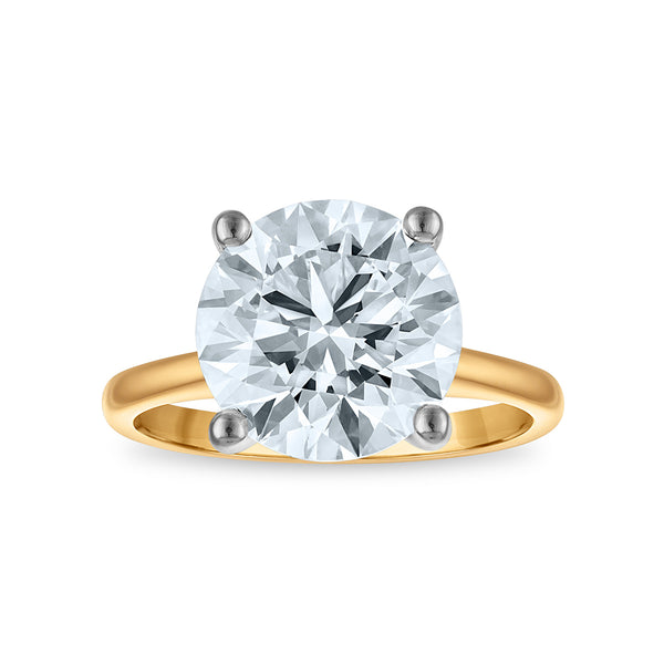 Signature Certificate 8X EcoLove 5 CTW Lab Grown Diamond Solitaire Engagement Ring in 14KT Yellow Gold