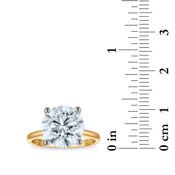 Signature Certificate 8X EcoLove 5 CTW Lab Grown Diamond Solitaire Engagement Ring in 14KT Yellow Gold